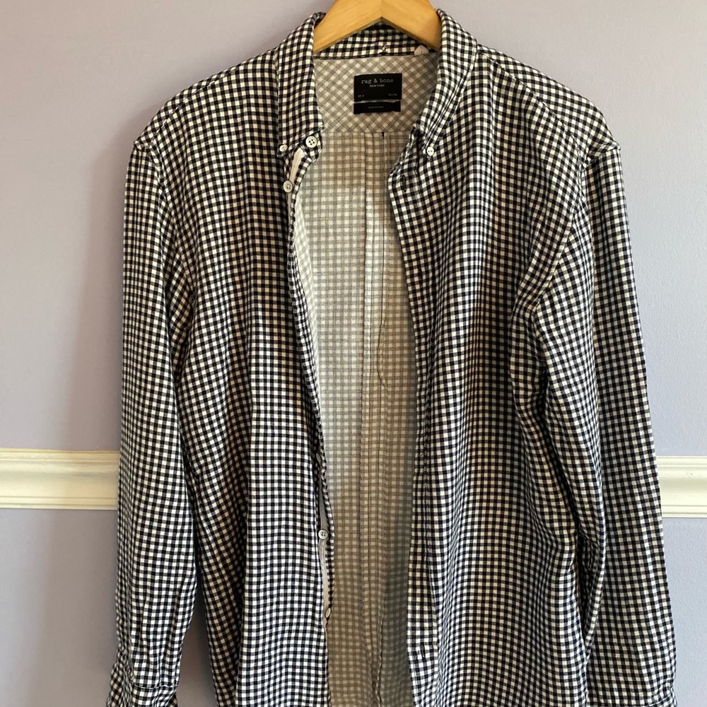 Mens Rag & Bone collared button down shirt